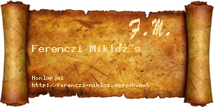 Ferenczi Miklós névjegykártya