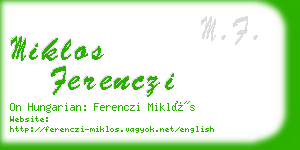 miklos ferenczi business card